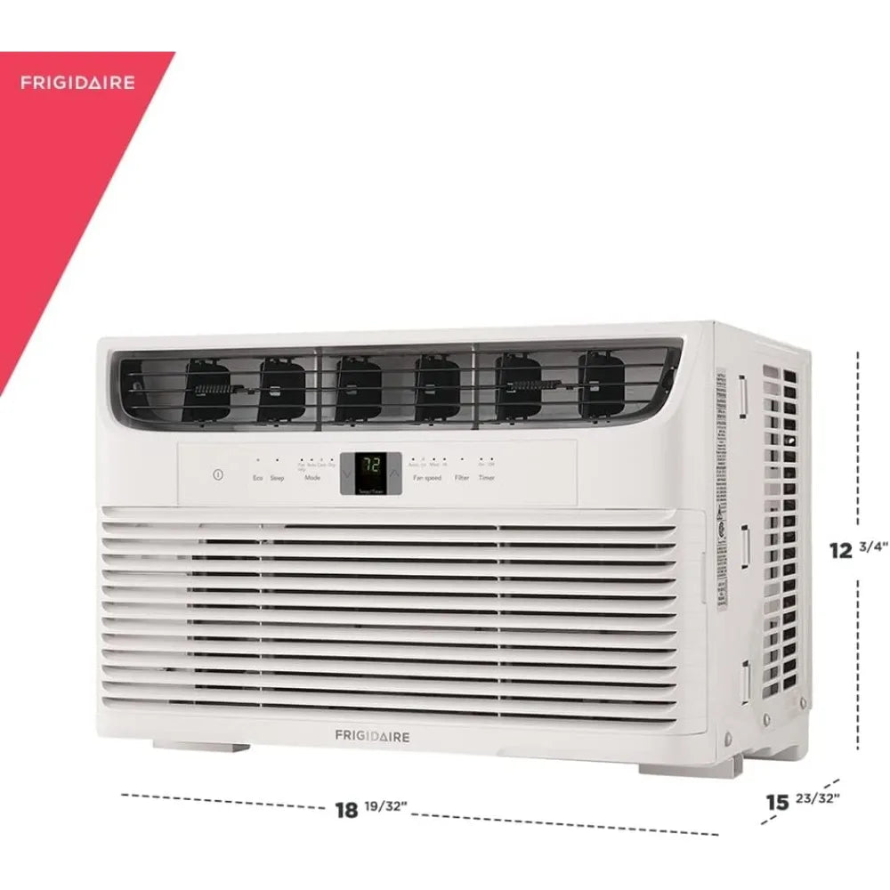 Window-Mounted Room Air Conditioner, 6,000 BTU with Multi-Speed Fan, Sleep Mode, Programmable Timer, in White