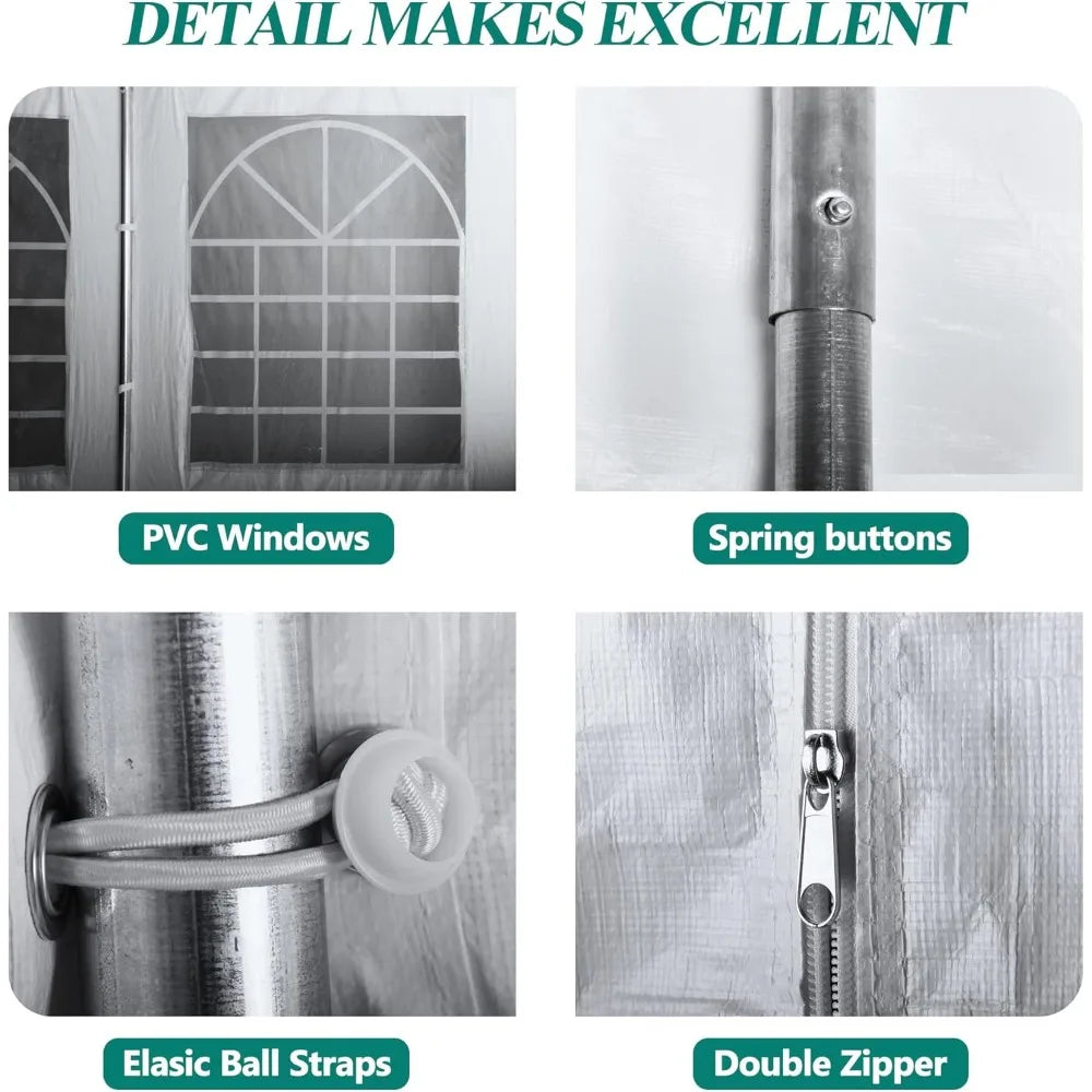 20' x 40' Canopy Party Tent & Carport - Heavy Duty Outdoor Wedding Gazebo with 4 Sand Bags, Event Shelter Canopy