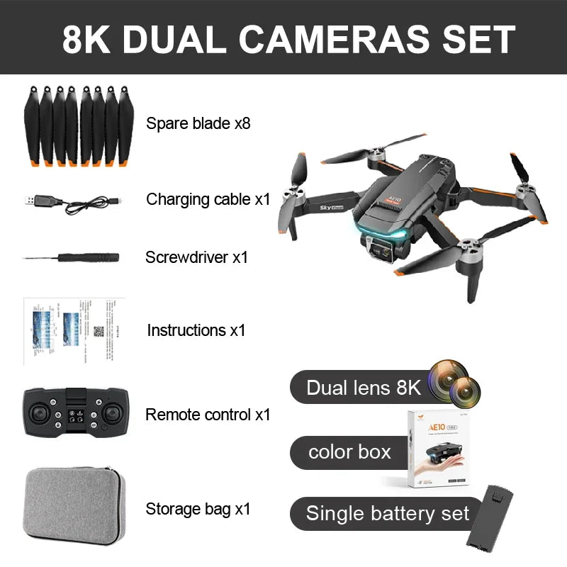 2023 Dron AE10 mini professional drone 4k dual camera aerial photography 4-axis 5G GPS brushless motor RC drones toys gifts