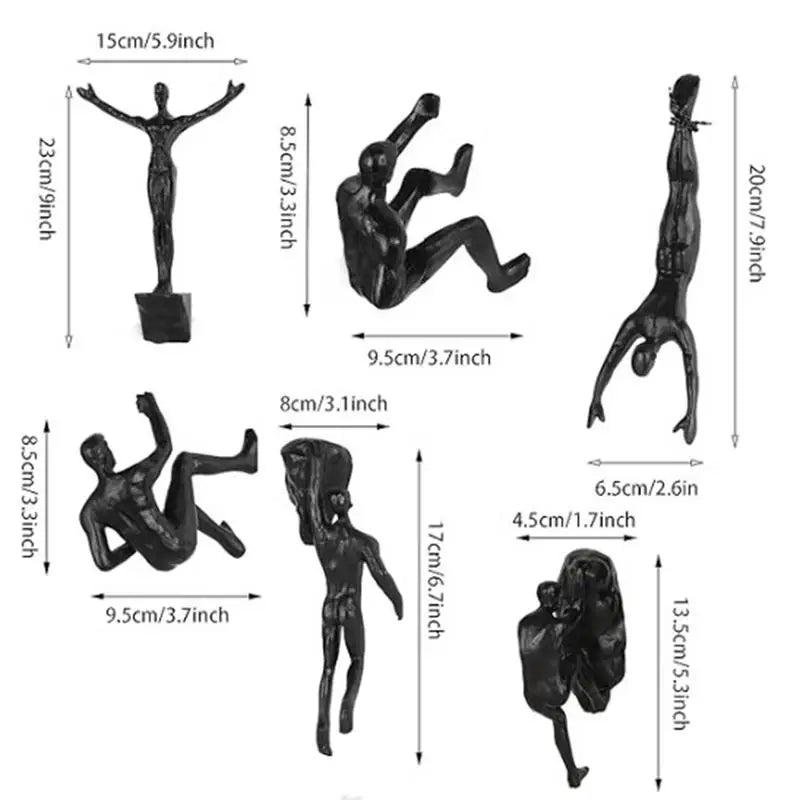 Climbing Athlete Man Art Sports Wall Hanging Ornaments Home Figures Miniatures Rock Climbing Man Resin Sculptures Statue
