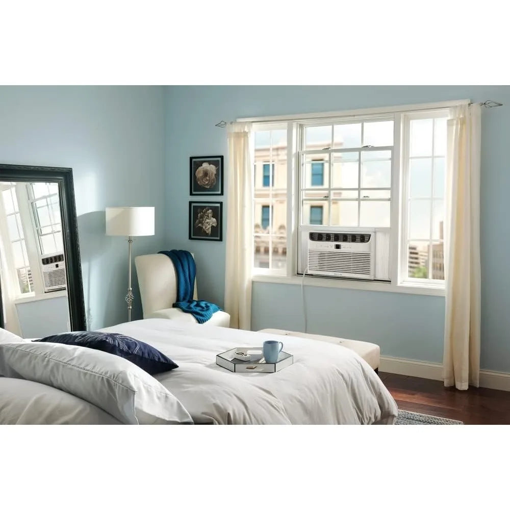 Window-Mounted Room Air Conditioner, 6,000 BTU with Multi-Speed Fan, Sleep Mode, Programmable Timer, in White