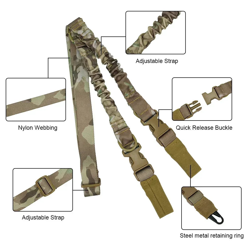 Tactical Shot Gun Belt Hunting Gear Double Point Gun Sling Shoulder Strap Rifle Rope Belt With Metal Buckle Hunt Accessories