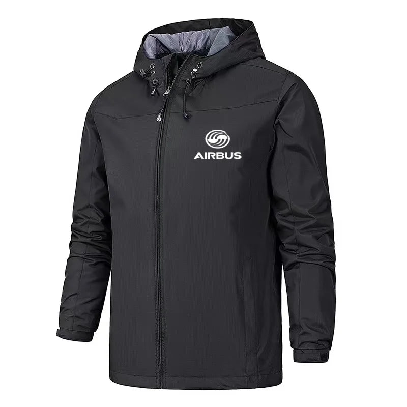 Men's Fashion Business Airbus Aviation Flight Windproof Clip Zipper Thin Hoodie Pilot's Wear 2024 Autumn New Jacket