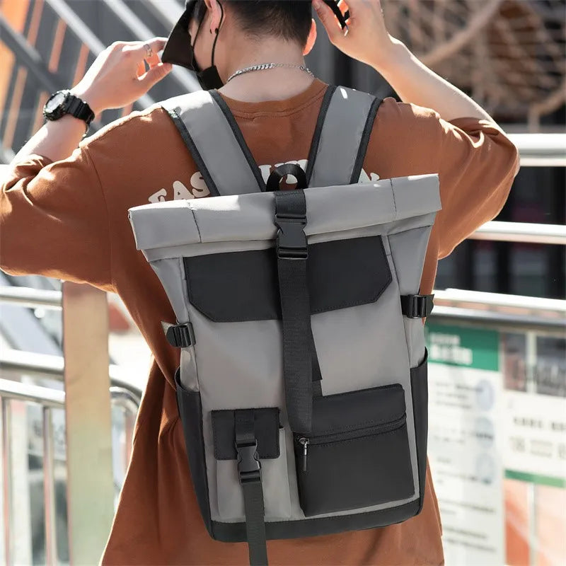 Men Oxford Multifunctional Fashion Backpack Antitheft Leisure Trend Youth Man School Bag Travel Knapsack Large Capacity Rucksack