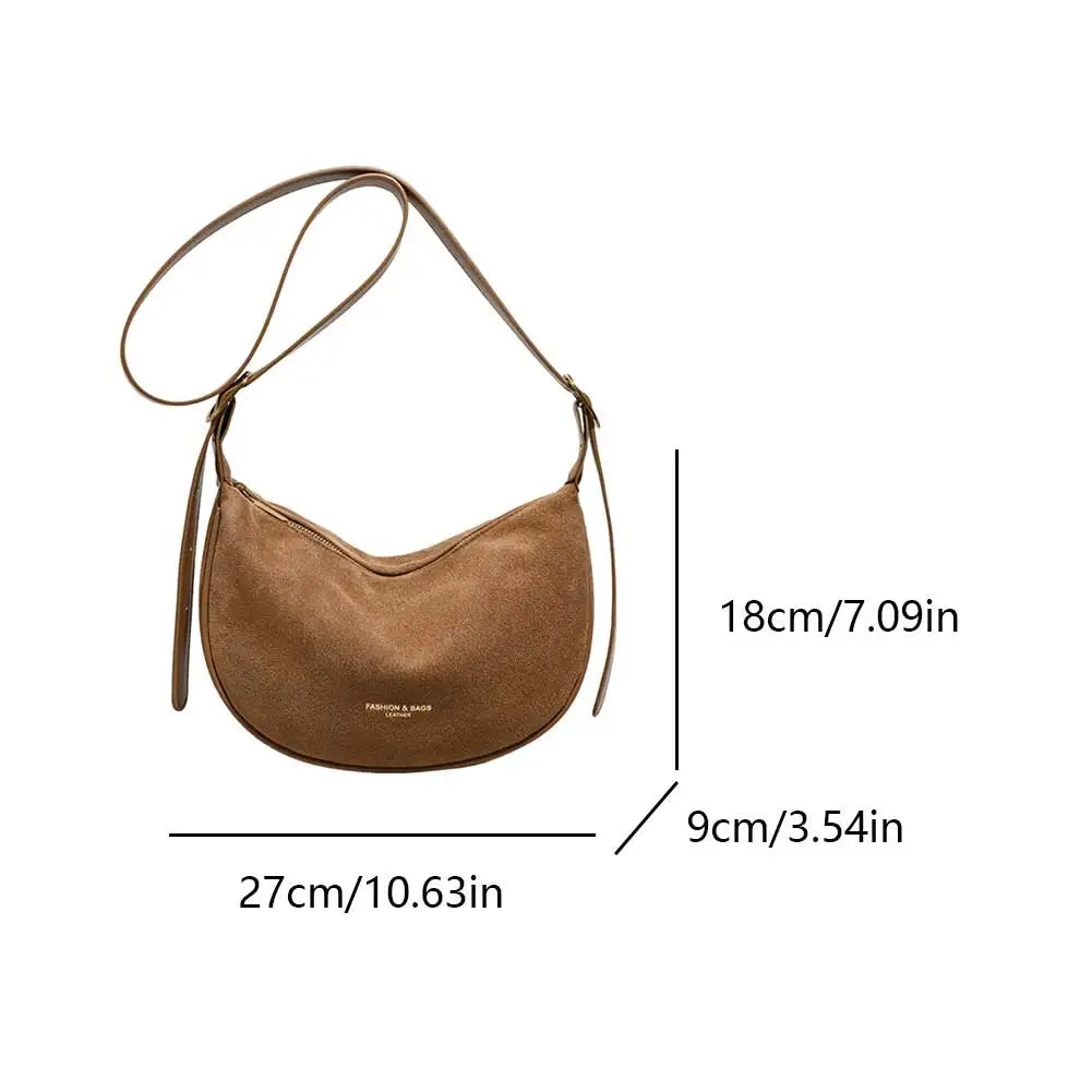 Shoulder Bag For Women Men Adjustable Strap Crossbody Bag Suede With Inner Pocket Hobo Bag Dumpling Bag Makeup Diagonal Package