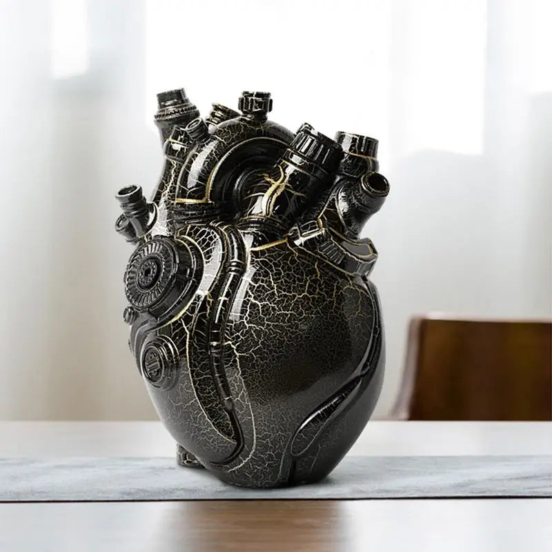 Unique Heart Vase Anatomical Heart Flowerpot Dried Flower Container Planter Resin Medical Heart Flower Vase Home Decor