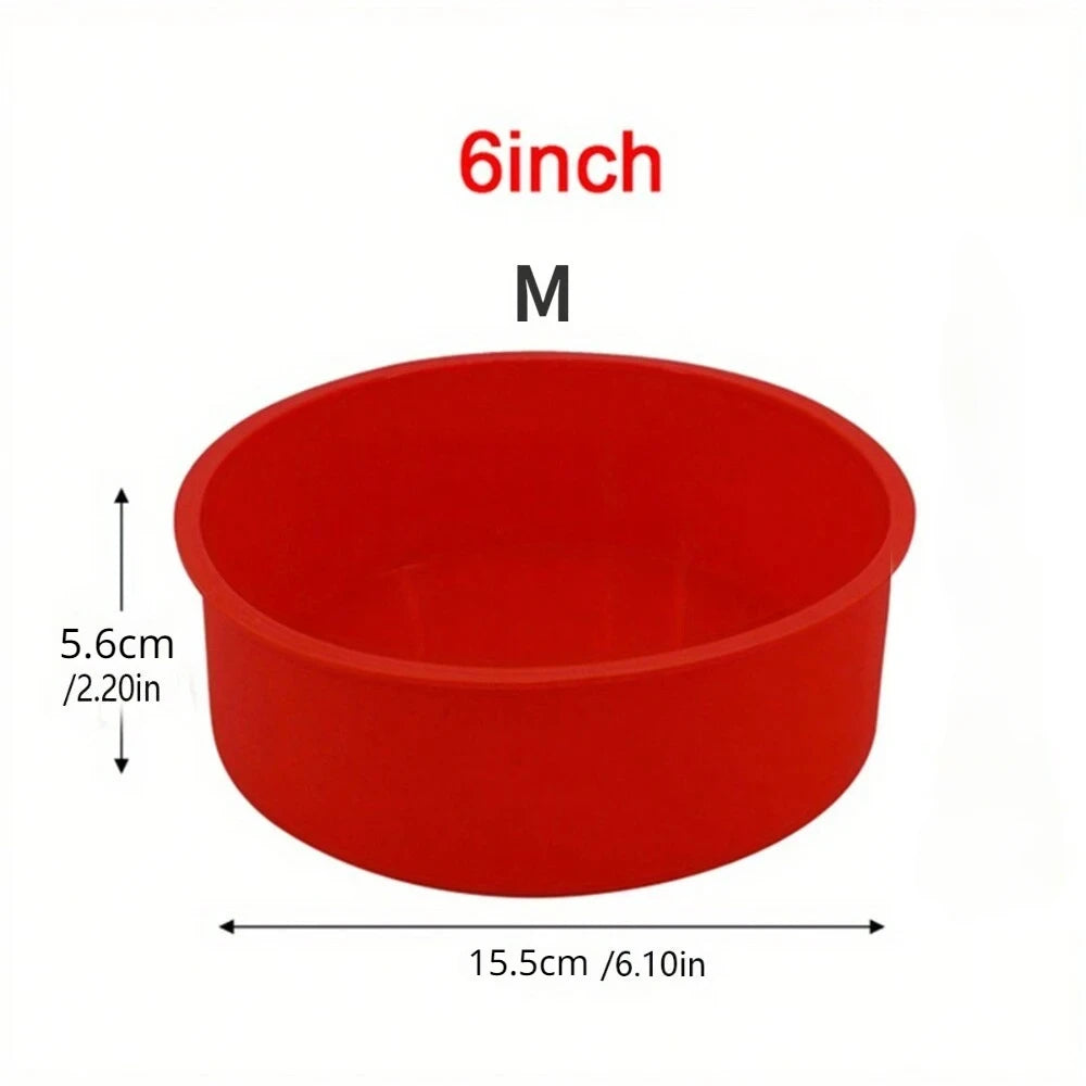 Silicone Heart Shaped Cake Pans Nonstick Reusable Round Baking Tray Cake Bakeware Pan Toast Mold Baking Tool for Pastry Dessert