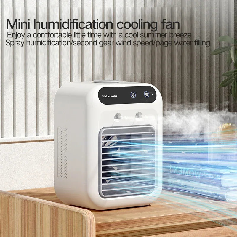 USB Wireless Air Conditioner Mini Portable Air Cooler Fan 500ml Ice Water Spray Humidifier For Home Air Conditioning Mist Fan