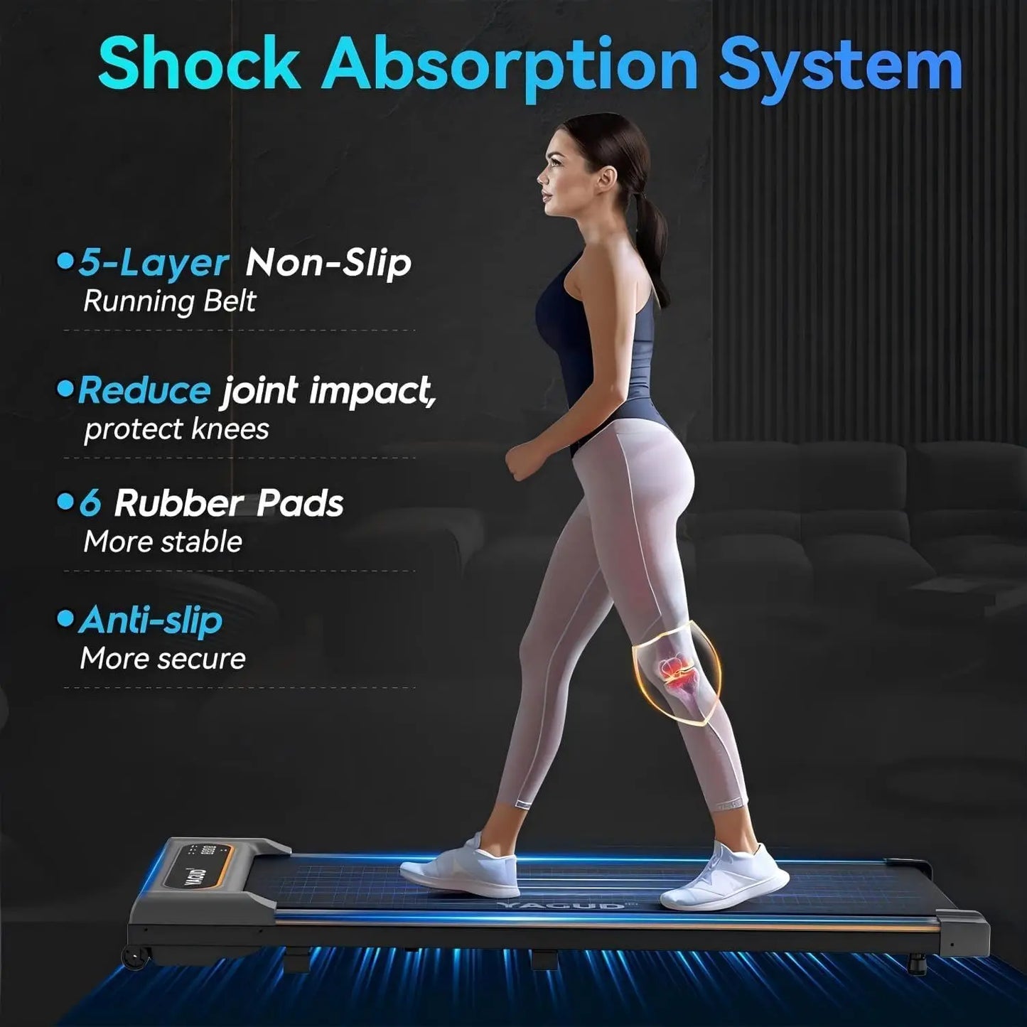 Walking Pad, Walking Pad Treadmill for Home Office, Portable Under Desk Treadmill with Remote Control and LED Display, Walking J