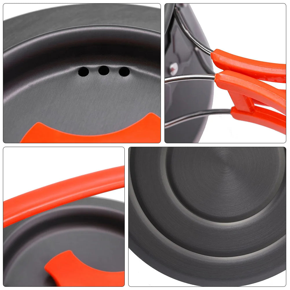 Outdoor Camping Pan Set Griddle Products Backpack Hot Pot Kit Cookware Aluminum Alloy