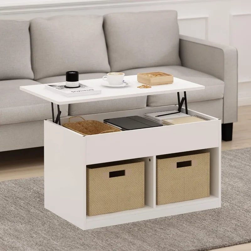 Jensen Living Room Lift Top Coffee Table with Hidden Compartment,