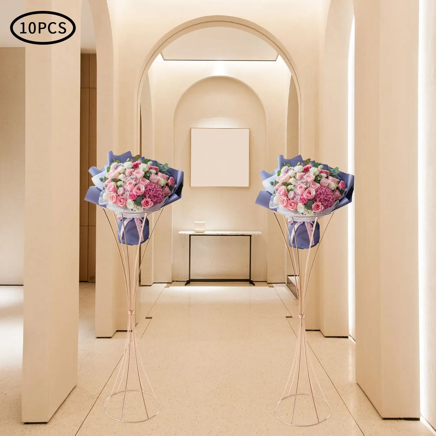10 Pcs Set 80cm Tall Vase Trumpet Vases Flower Stand Home Decor Wedding Top Centerpiece Decoration Floor Large