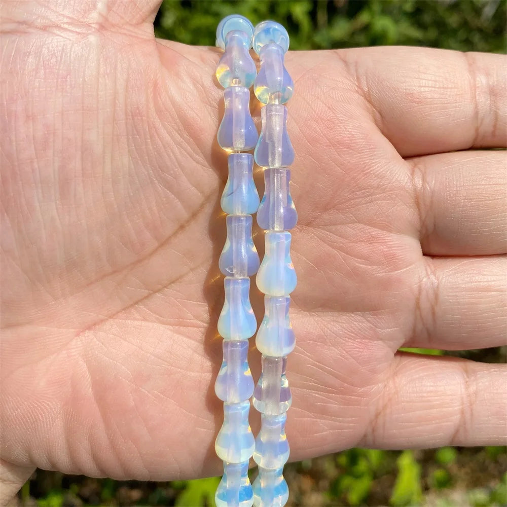 8x12mm Natural Vase Shape Stone Beads Agates Opal Tiger Eye Gems Bead Polished Spacer Loose Beads for Jewelry Making Handmade