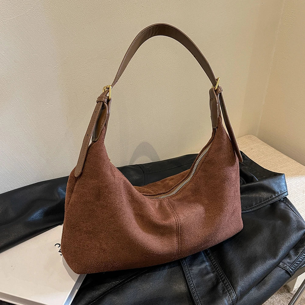 Crescent Bag for Women Shoulder Bag Handbag Adjustable Strap Crossbody Bag Zipper Hobo Bag with Inner Pocket for Work Travel