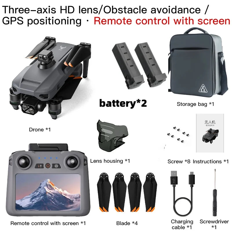 New ZLL SG909 Drone 4K Camera 3-Axis Gimbal WIFI Obstacle Avoidance Touch Screen FPV Brushless EIS Electronic RC Quadcopter Toys