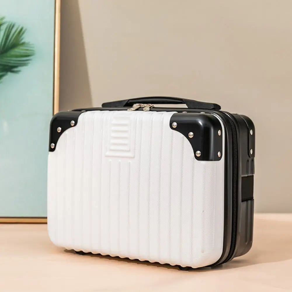 Mini Travel Suitcase Hot Sales Hand Metal corner Boarding Case Travel Luggage Cosmetic Box For Women