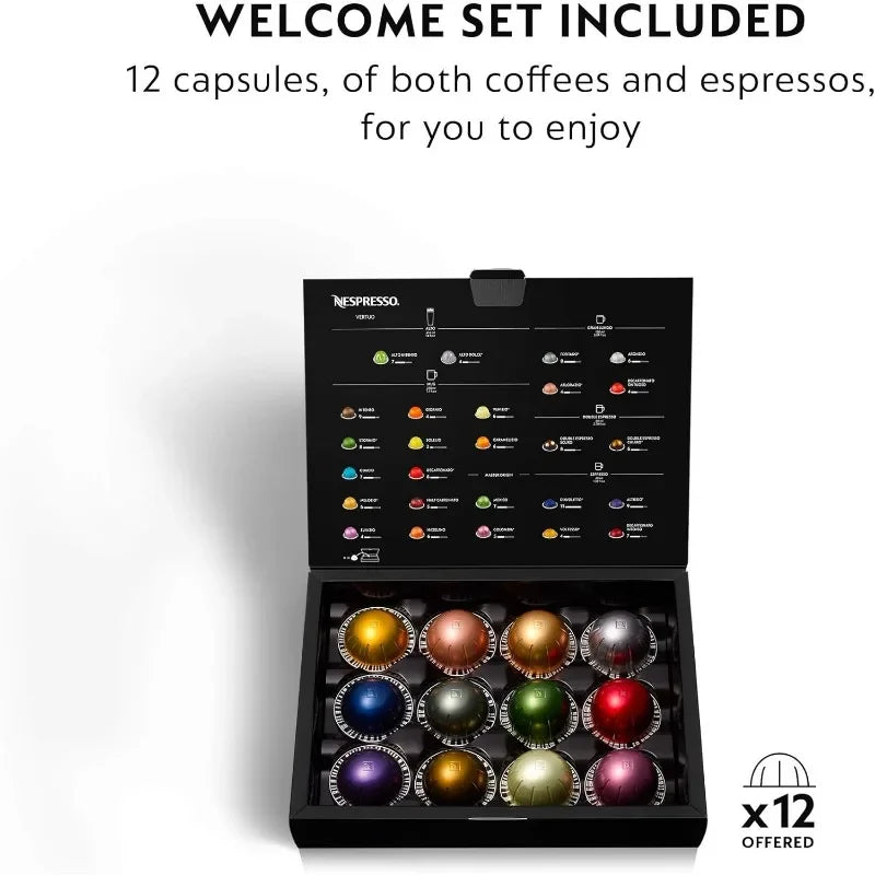 Nespresso VertuoPlus Deluxe Coffee and Espresso Machine by De'Longhi with Milk Frother, 5 ounces, Matte Black