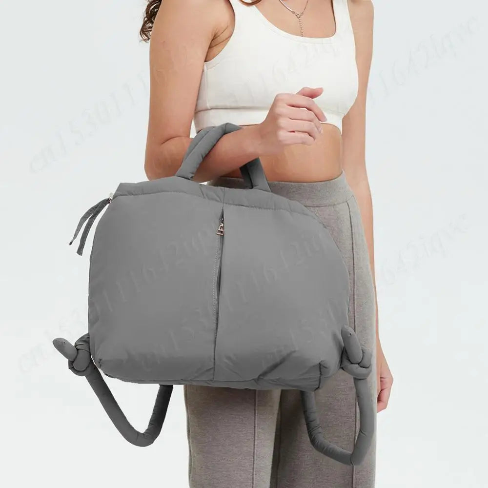 Women Padded Shoulder Bag Puffer Tote Bag Lightweight Drawstring Bucket Bag Stuffing Crossbody Bag Tote Handbag Puffy Sling Bag