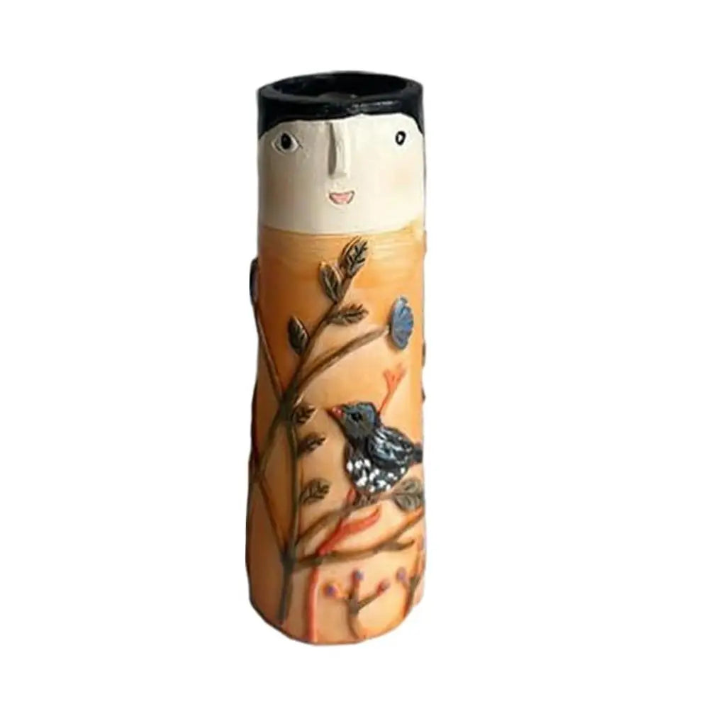 Spring Family Bud Vases Resin Bohemian Vase Cute Shelf Decortions Boho Modern Character Flower Vase Creative Desktop Ornaments