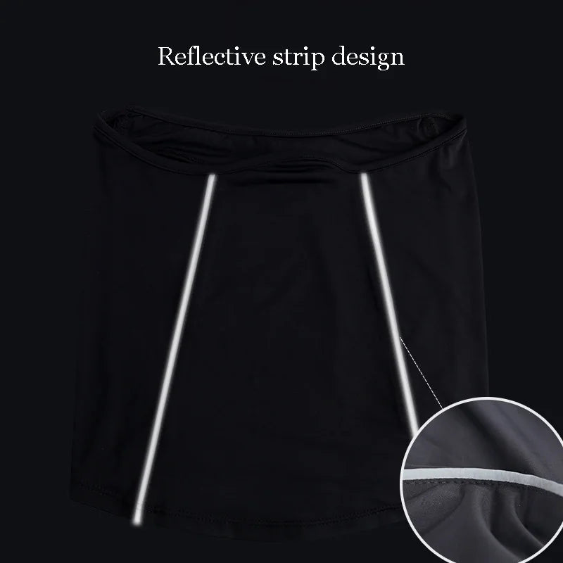 Reflective Nigh Riding Half Face Mask Summer Ice Silk Sunscreen Dust-proof Neck Collar Scarf Sports Bandana Balaclava Men Women