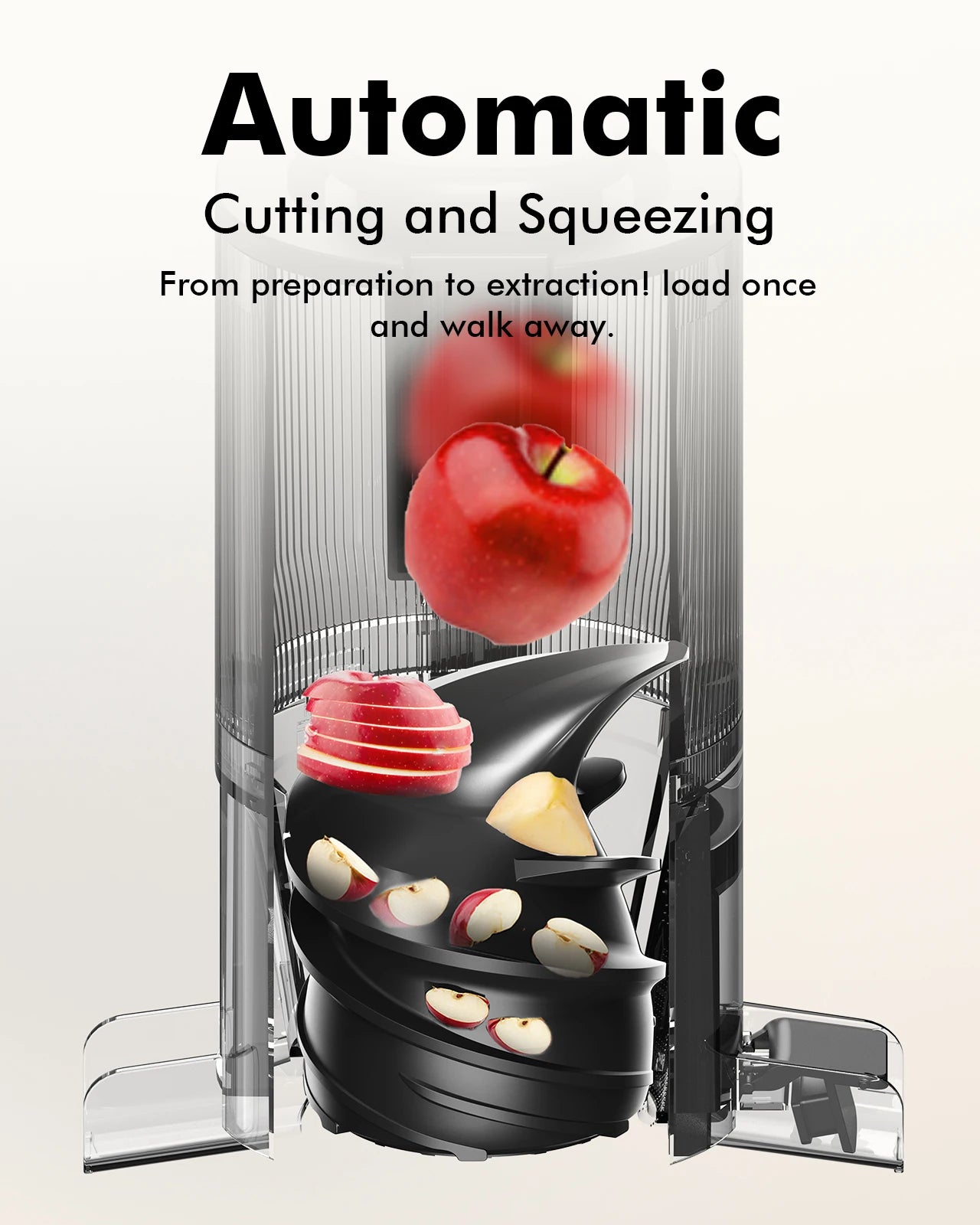 SIFENE Whole Fruits Cold Press Juicer Machine, 4.3-inch (110mm) Large Feed Chute for Vegetables and Fruits, Easy to Clean, Red