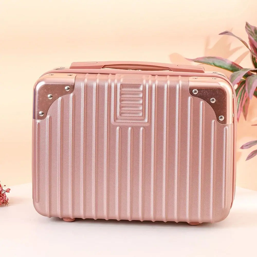 Mini Travel Suitcase Hot Sales Hand Metal corner Boarding Case Travel Luggage Cosmetic Box For Women