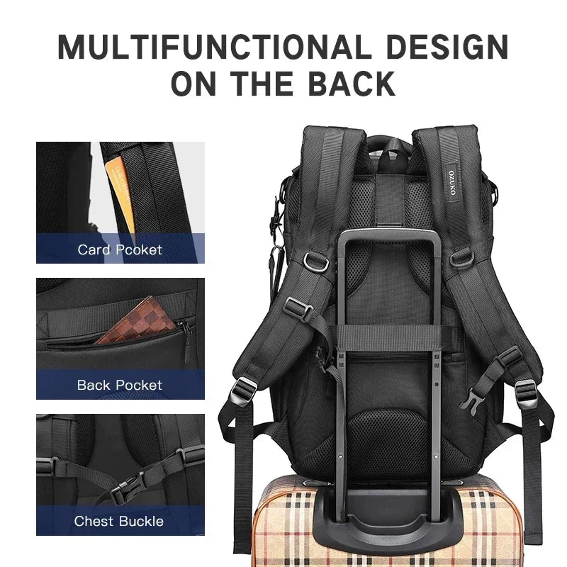 OZUKO Mochila Viaje Cabina 42x28*8 Capacity Waterproof Backpacks 15.6" Laptop Backpack Travel Business Male USB Charging Bag