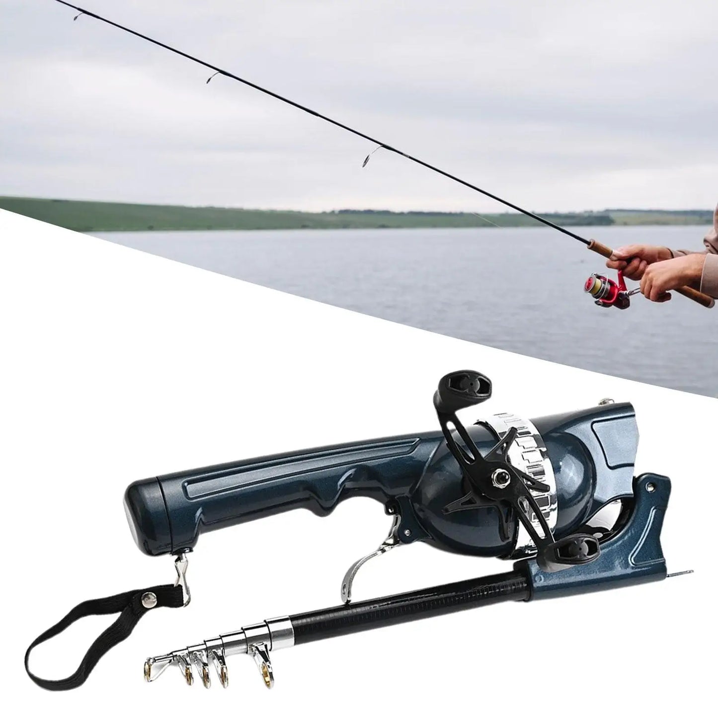 Fishing Rod Reel Combos Easy Carry Foldable Fishing Rod for Carp Trout River