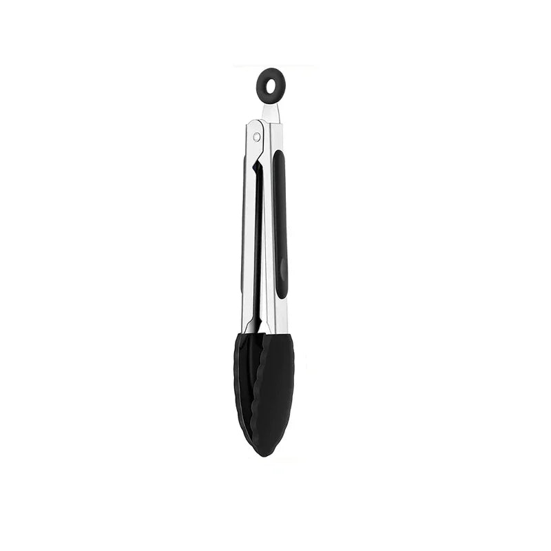 1pc Silicone Food Tongs Stainless Steel Kitchen Tongs Silicone Non-slip Cooking Clip Clamp BBQ Salad Tools Grill Kitchen Tools