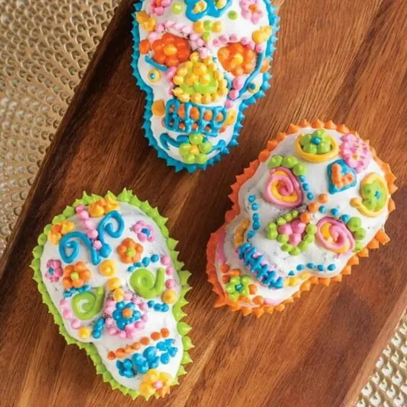 Halloween Skull Baking Mold 3D Metal Skeleton Cake Mold Refrigerator Safe Baking Sheets Realistic Kitchen Baking Tray