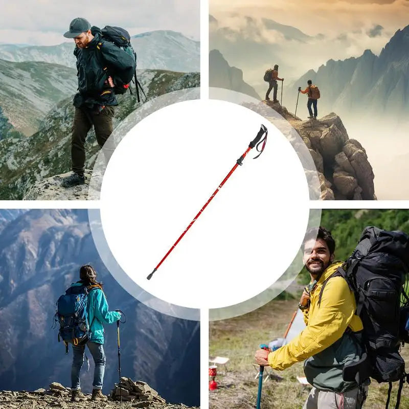 Trekking Poles Colorful Aluminum Alloy Poles For Trekking Ultralight Folding Walking Sticks Hiking Gear For Backpacking Camping
