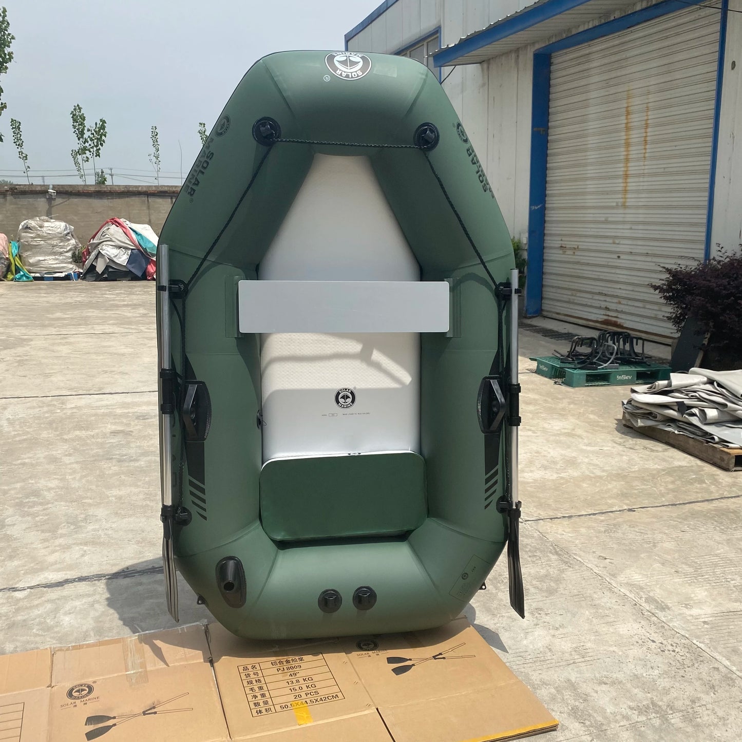 SOLAR MARINE-1.75m Inflatable Dinghy Sea Fishing Boat for 1 Person, Boat Accessories