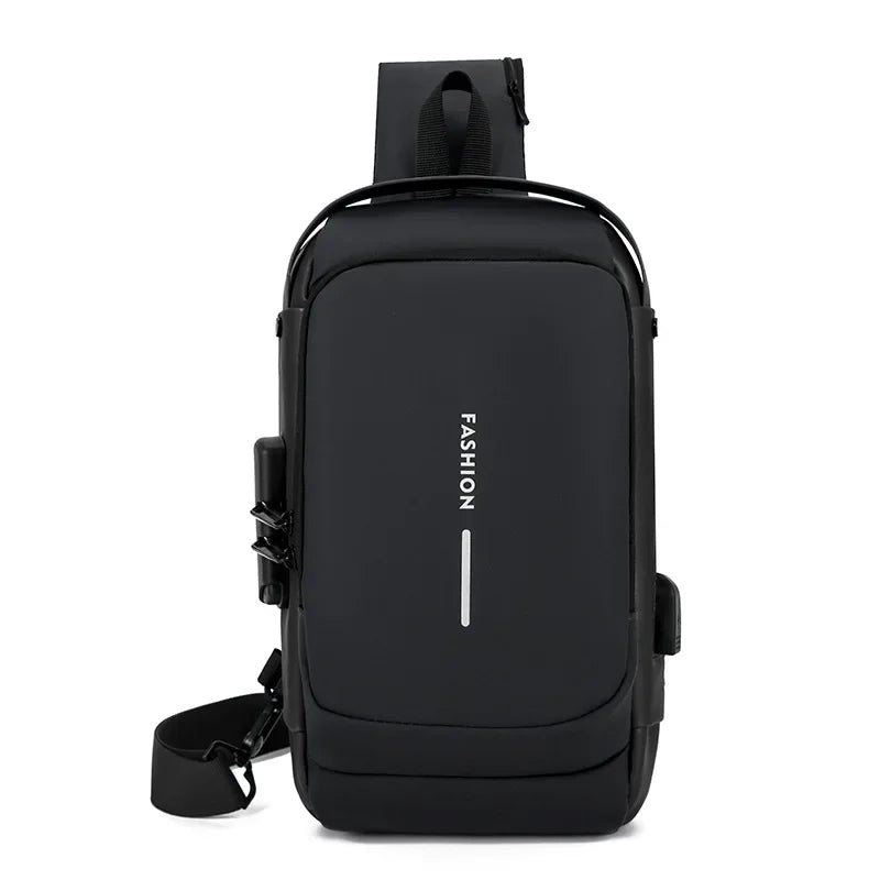 Lawaia Man's Bag with Lock Bag with Combination Locking Crossbody Lockable Bags for Men Smell Proof Casual Accessories