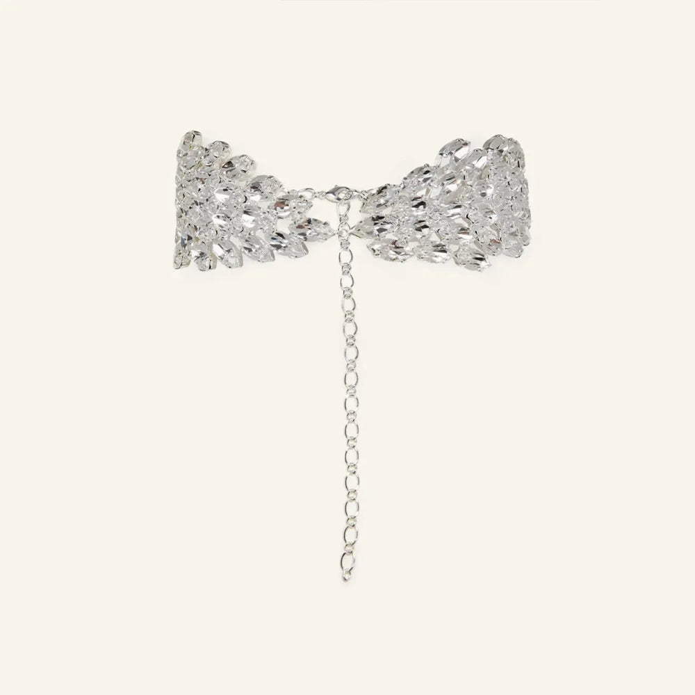 Stonefans Crystal Statement Choker Necklace Chain High Quality Women Symmetry Design Fashion Boho Rhinestone Collar Jewelry Gift
