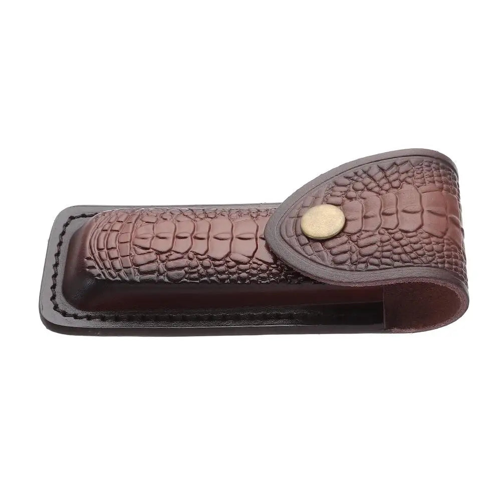 Pocket Hunt Outdoor Equipment Leather Sheath Holder Camp Outdoor Carry Flashlight Case Belt Loop Case Fold Knife Tool