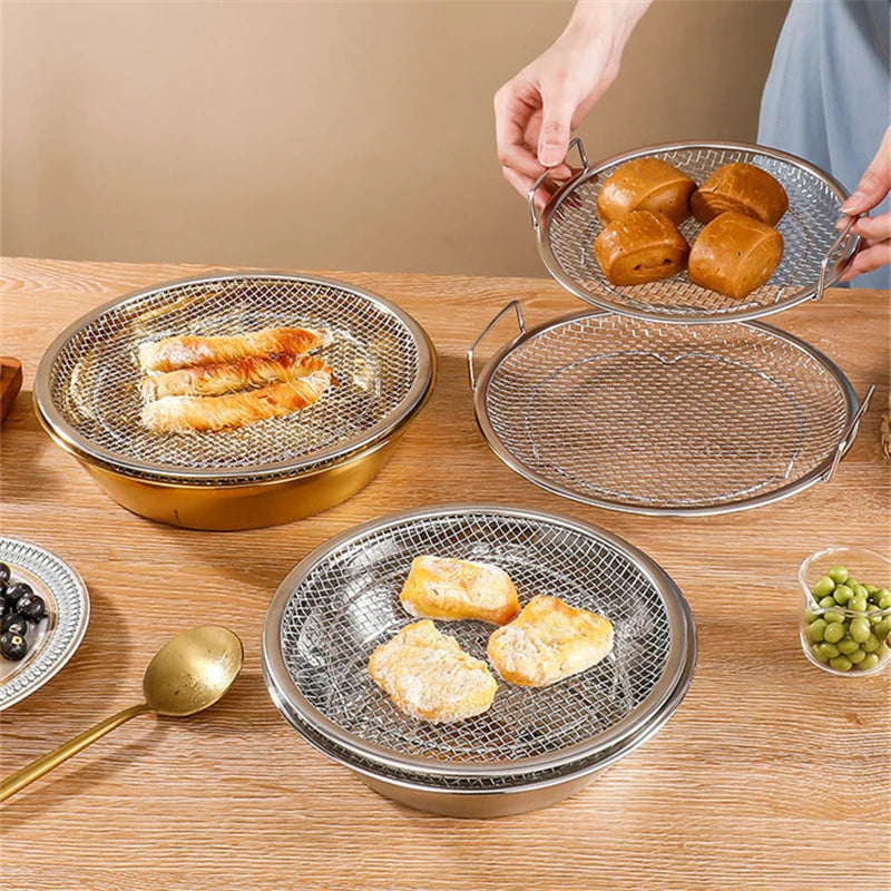 304 Stainless Steel French Fries Basket with Handle Food Skimmer Oil Filter Snack Tray Cooking Strainer Plate Kitchen Utensils