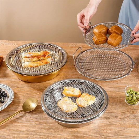 304 Stainless Steel French Fries Basket with Handle Food Skimmer Oil Filter Snack Tray Cooking Strainer Plate Kitchen Utensils