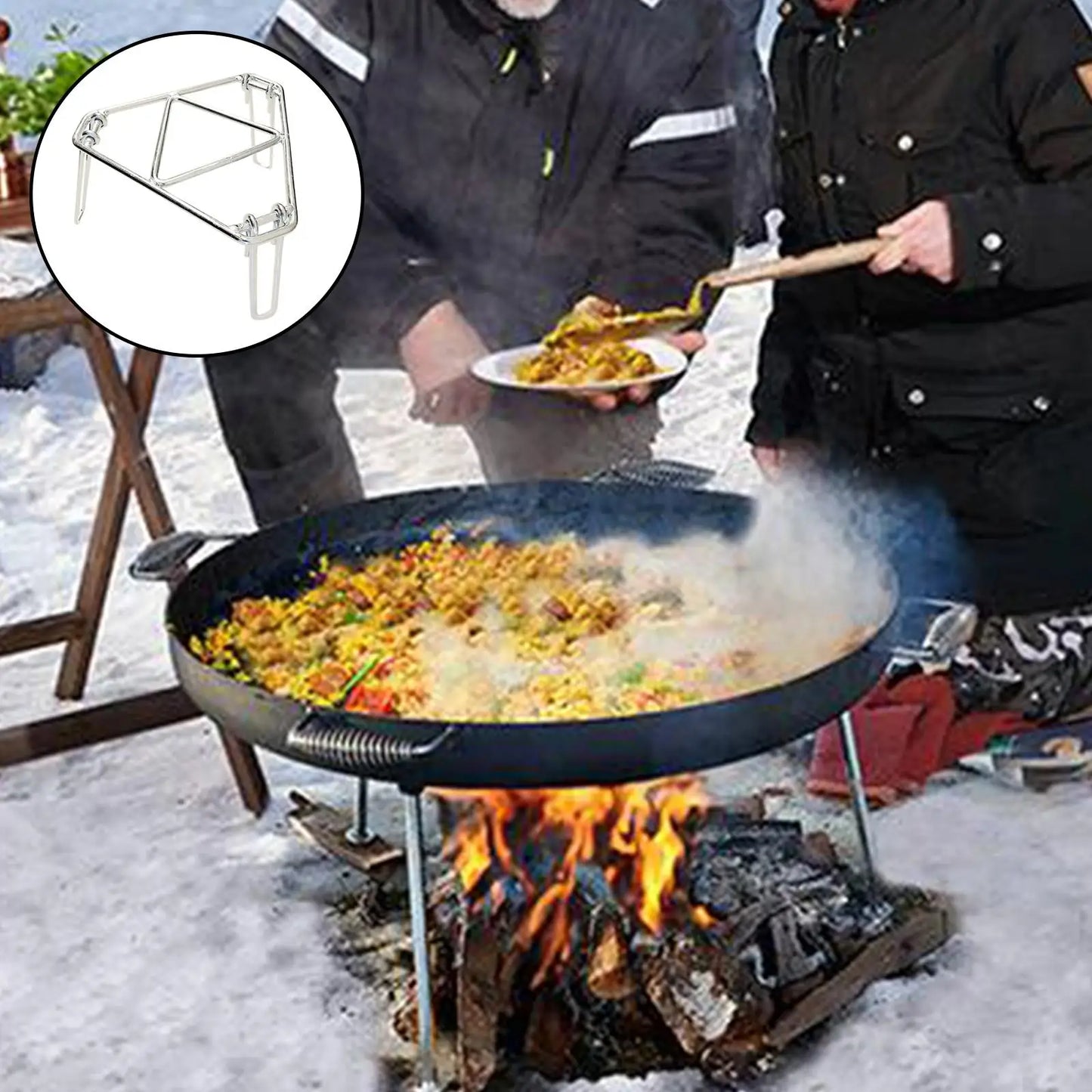 Portable Burner Stand Stove Foldable Fireplace for Garden BBQ Camping Rack