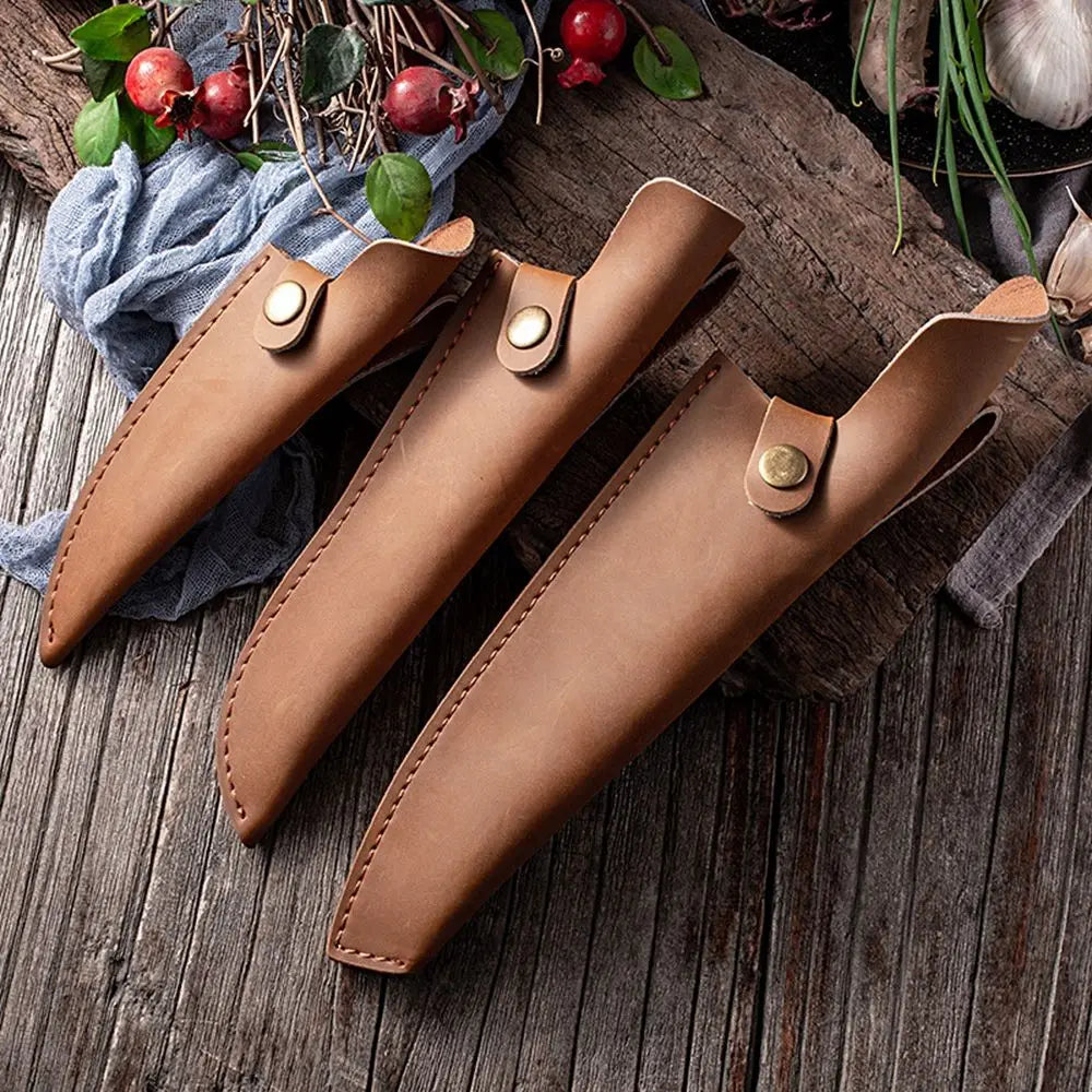 Outdoor Equipment Leather Sheath Holder Pocket Hunt Belt Loop Case Fold Knife Tool Flashlight Case Camp Outdoor Carry