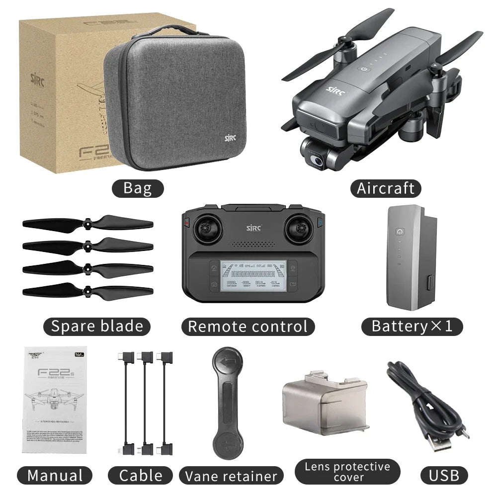 2023 SJRC F22S 4K Pro Drone with Camera Toys Remote Control Wifi 3.5KM 11.1V 3500mAh Quadcopter GPS F22s 4K Pro Drone