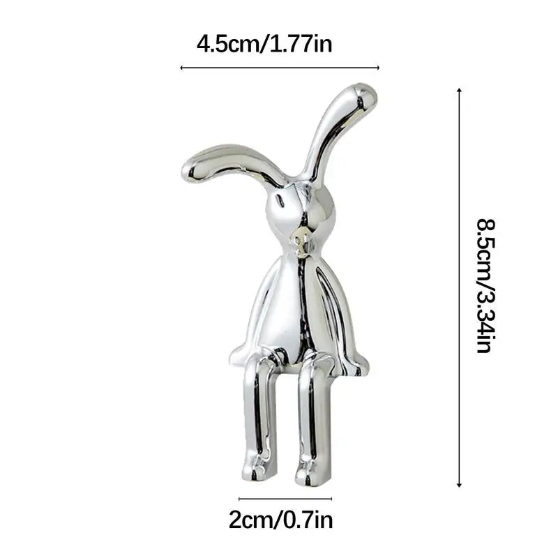 Sitting Rabbit Ornament Electroplated Rabbit Statue Animal Sculpture Home Decoration Table Ornament for Shelves Livingroom