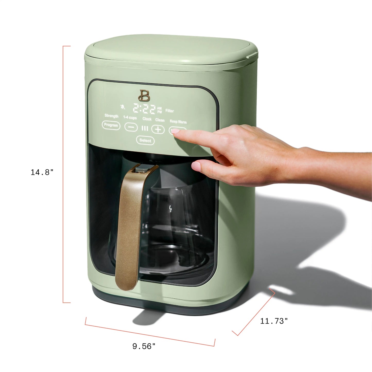 Beautiful 14 Cup Programmable Touchscreen Coffee Maker, Black Sesame by Drew Barrymore