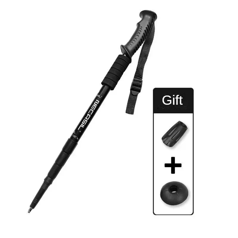 1-pack aluminum alloy telescopic trekking poles ultra-light shock-absorbing walking poles trekking poles