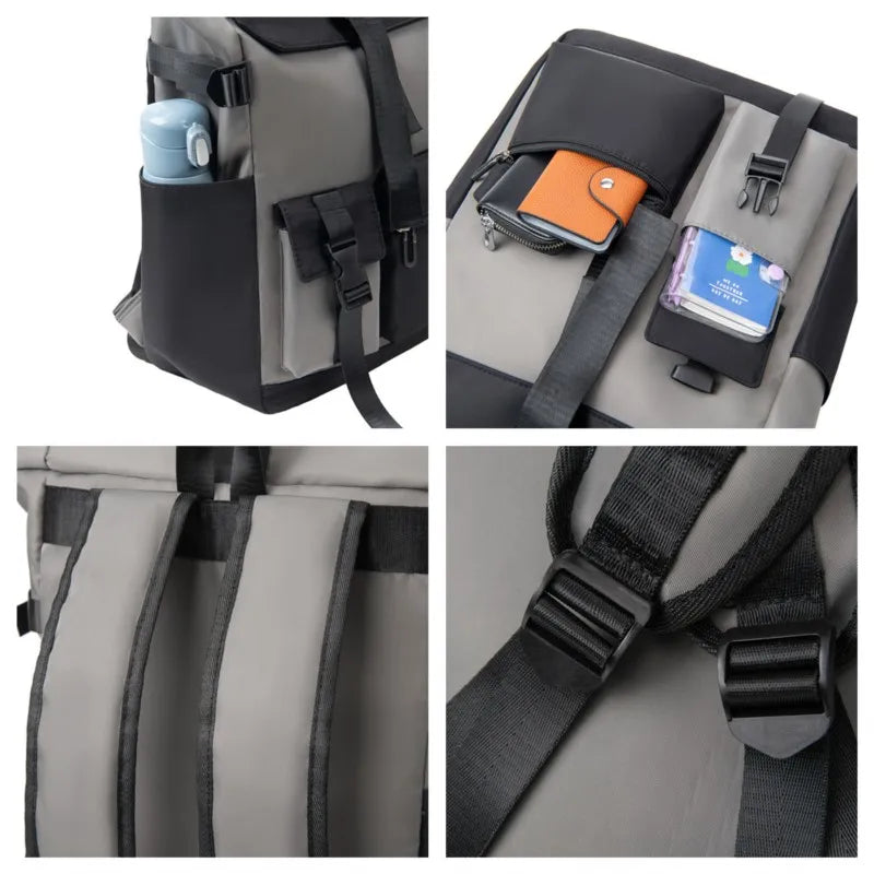 Men Oxford Multifunctional Fashion Backpack Antitheft Leisure Trend Youth Man School Bag Travel Knapsack Large Capacity Rucksack