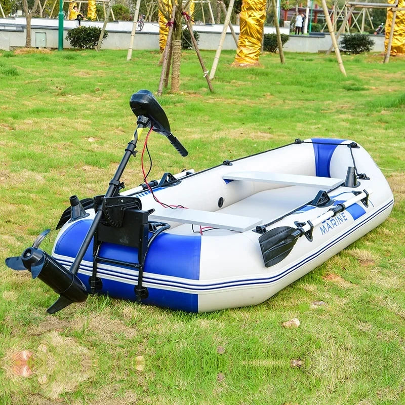 Inflatable Fishing Boat Rowing Kayak Canoe, Hovercraft Dinghy Air Mat, Outdoor Water Sport, 230cm, 3 Person