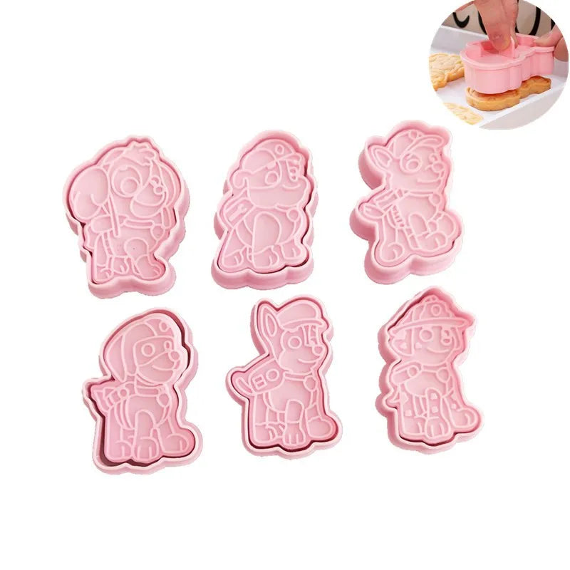 6pcs Paw Patrol 3D Cookie Mold Biscuit Mold Bakeware Press Baking Mold Cake Chocolate Mold Kids Birthday Party Gift