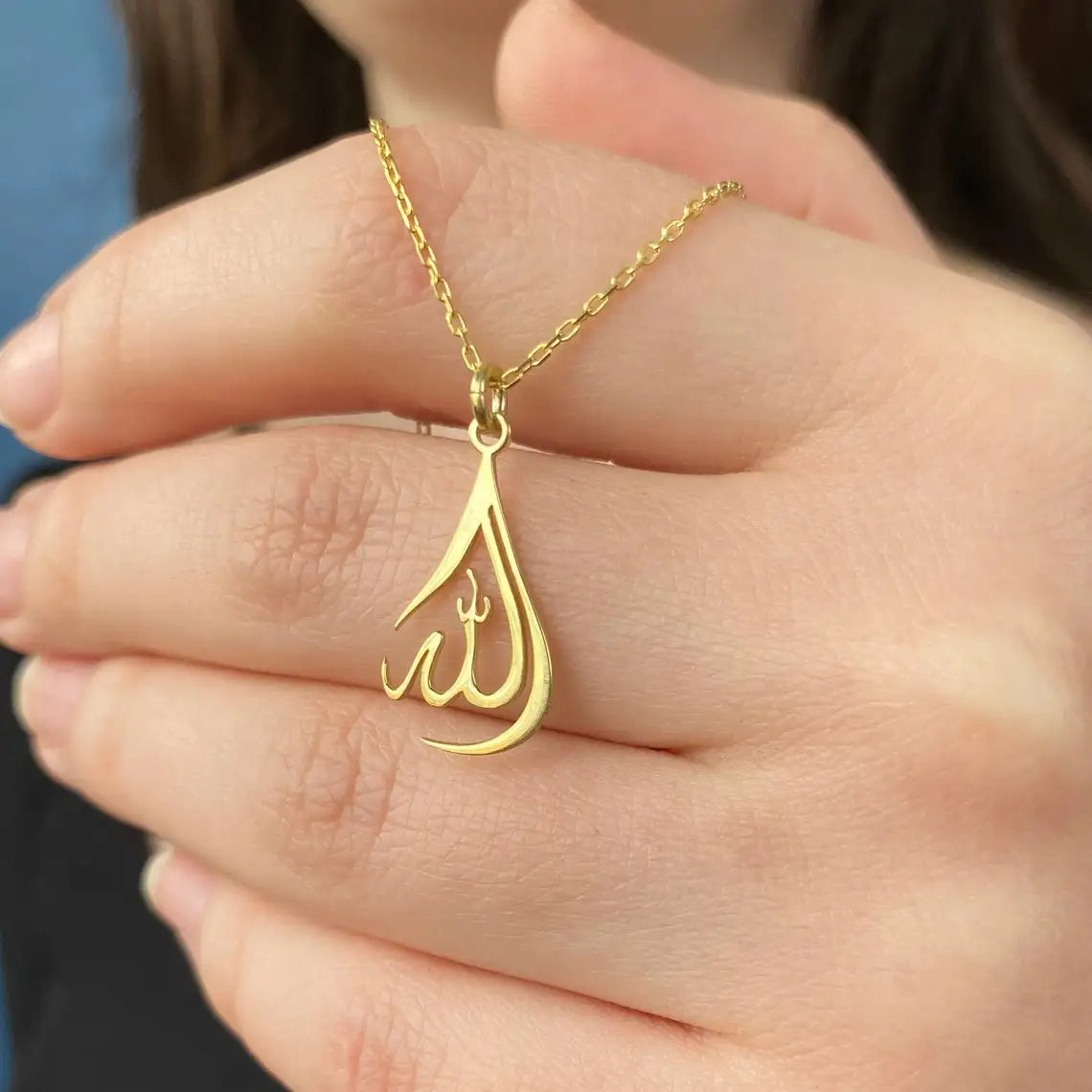 Tiny Heart Allah Necklaces For Women Islamic Jewelry Stainless Steel Arabic Qur'an Letters Choker Gift for Muslims Collier Femme