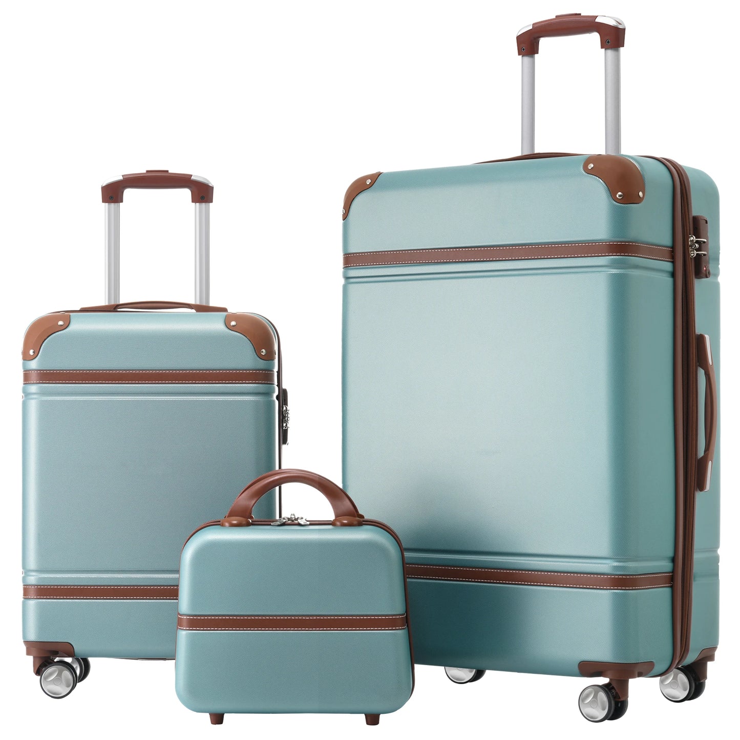 Hardshell Luggage Sets 3 Pieces 20"+28" Luggages and Cosmetic Case Spinner Suitcase with TSA Lock Lightweight