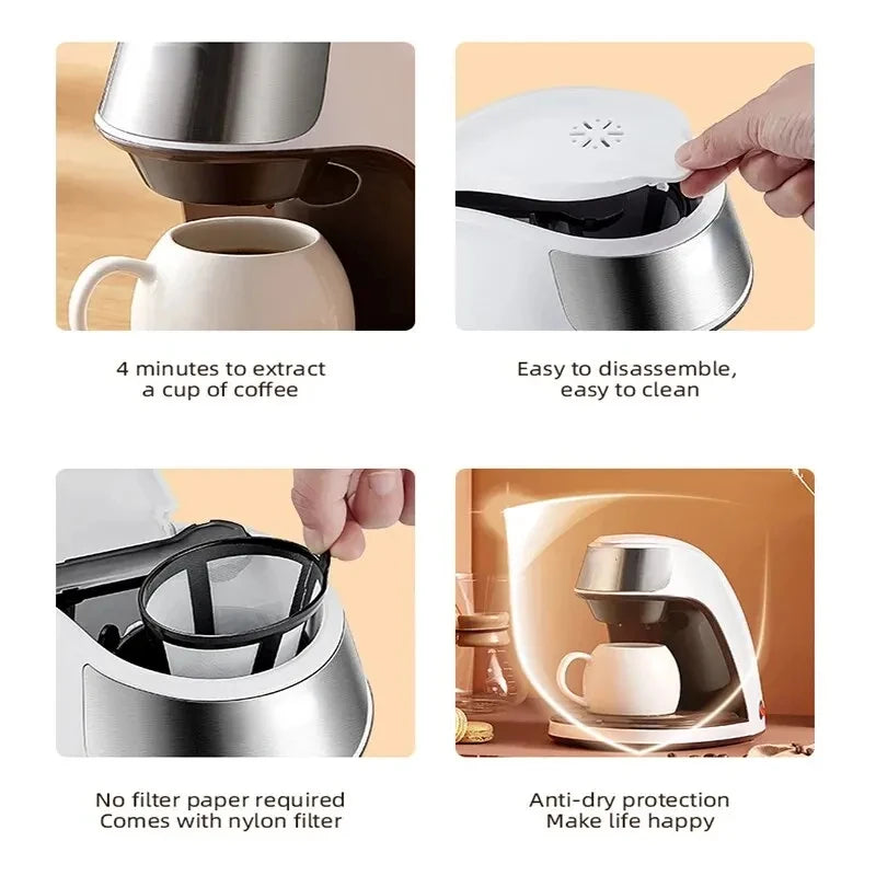 Machine 2 in 1Tea&Coffee Powder Multiple Drip Cafeteria Fast Heating Offie& 220v Easy Operation