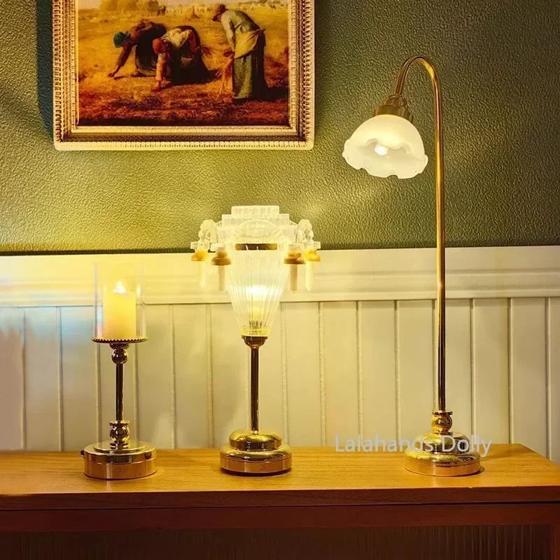 Dollhouse Miniature Furniture Decoration Item Fashion Simulation Can Be Bright Chandelier/floor Lamp Decor Accessories Toys